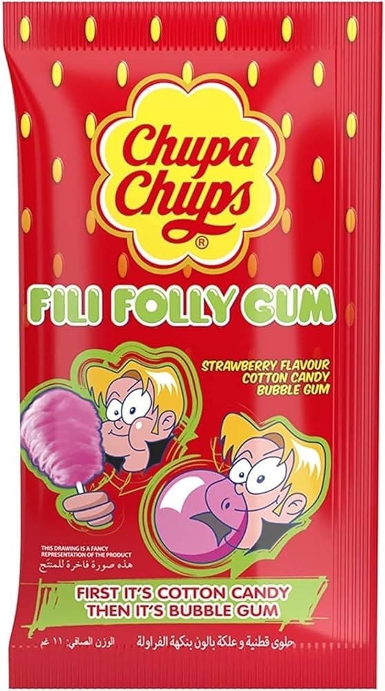 Chupa Chups Filifolly Strawbrry Cotton Candy Gum 11g